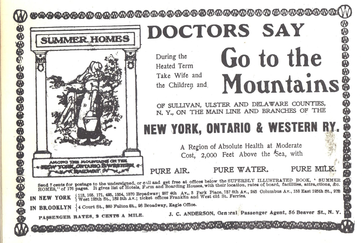 “Doctors say, ‘Go to the mountains!’” Our clean air and water were seen as both curing and protective, which would fit right in with Eclectic philosophy/image from John Conway’s personal collection.